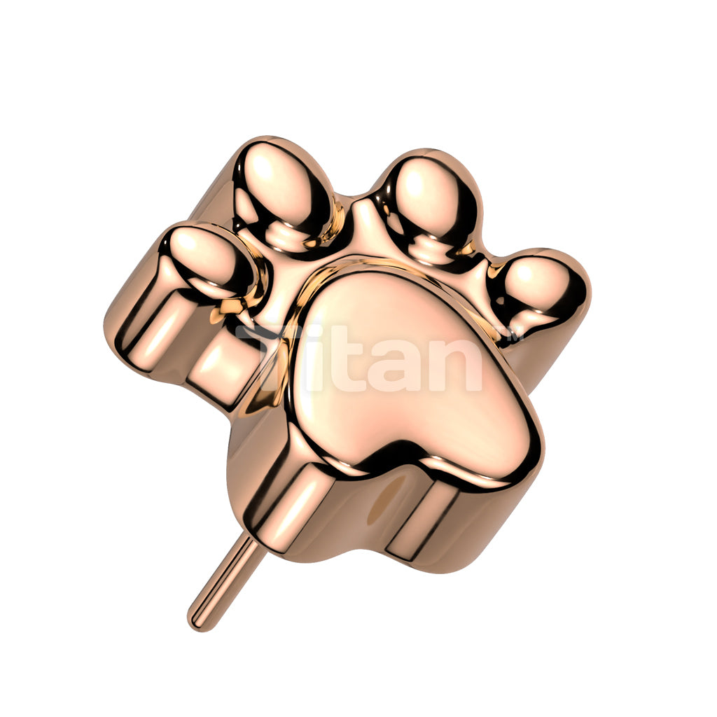 Implant Grade Titanium Threadless Push In Paw Print Top - Image 4