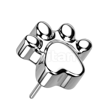 Implant Grade Titanium Threadless Push In Paw Print Top - Image 5