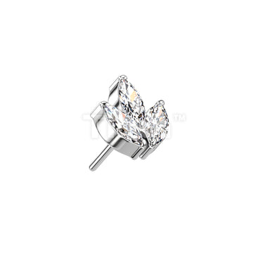 ASTM F136 Titanium Implant Grade Titanium Threadless Push In 3 Marquise... - Image 3