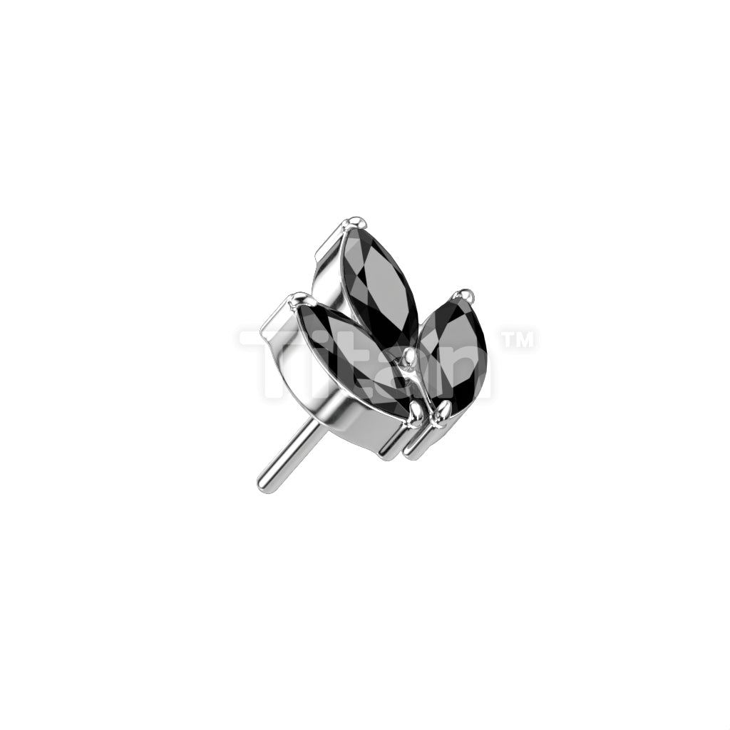 ASTM F136 Titanium Implant Grade Titanium Threadless Push In 3 Marquise... - Image 5