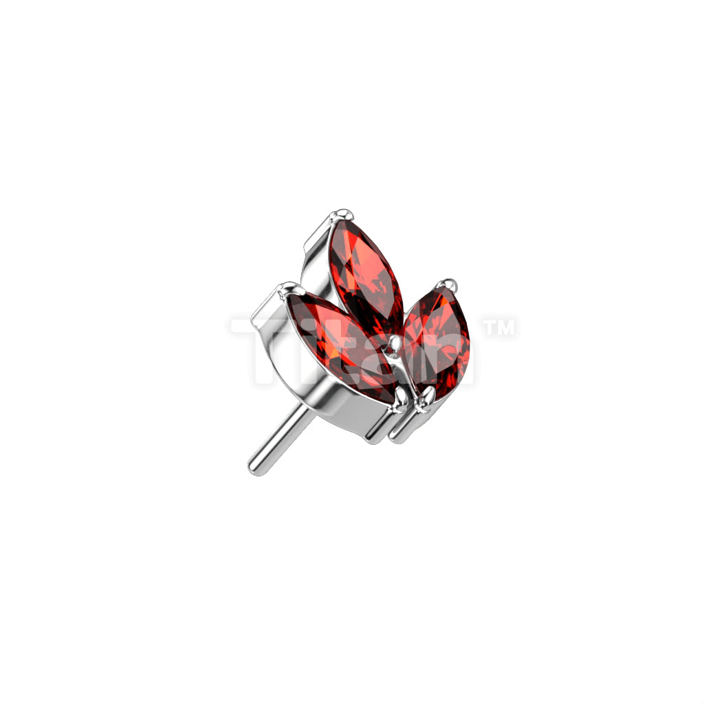 Implant Grade Titanium Threadless Push In 3 Marquise CZ or Opal Leaf Top - Image 6