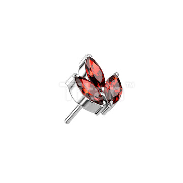 Implant Grade Titanium Threadless Push In 3 Marquise CZ or Opal Leaf Top - Image 6