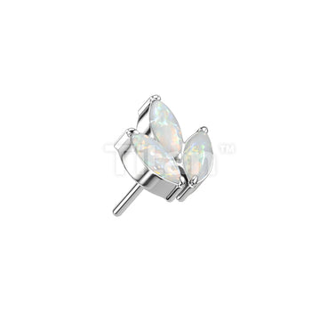 Implant Grade Titanium Threadless Push In 3 Marquise CZ or Opal Leaf Top - Image 8