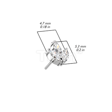 ASTM F136 Titanium Implant Grade Titanium Threadless Push In 3 Marquise... - Image 11