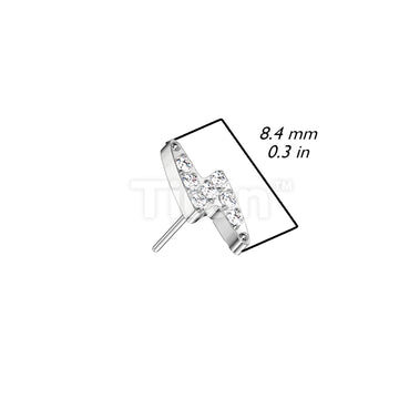 Implant Grade Titanium Threadless Push In Lightning Bolt With CNC Set CZ Top - Image 4