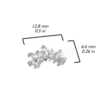 ASTM F136 Titanium Implant Grade Titanium Threadless Push In 7 Marquise... - Image 4