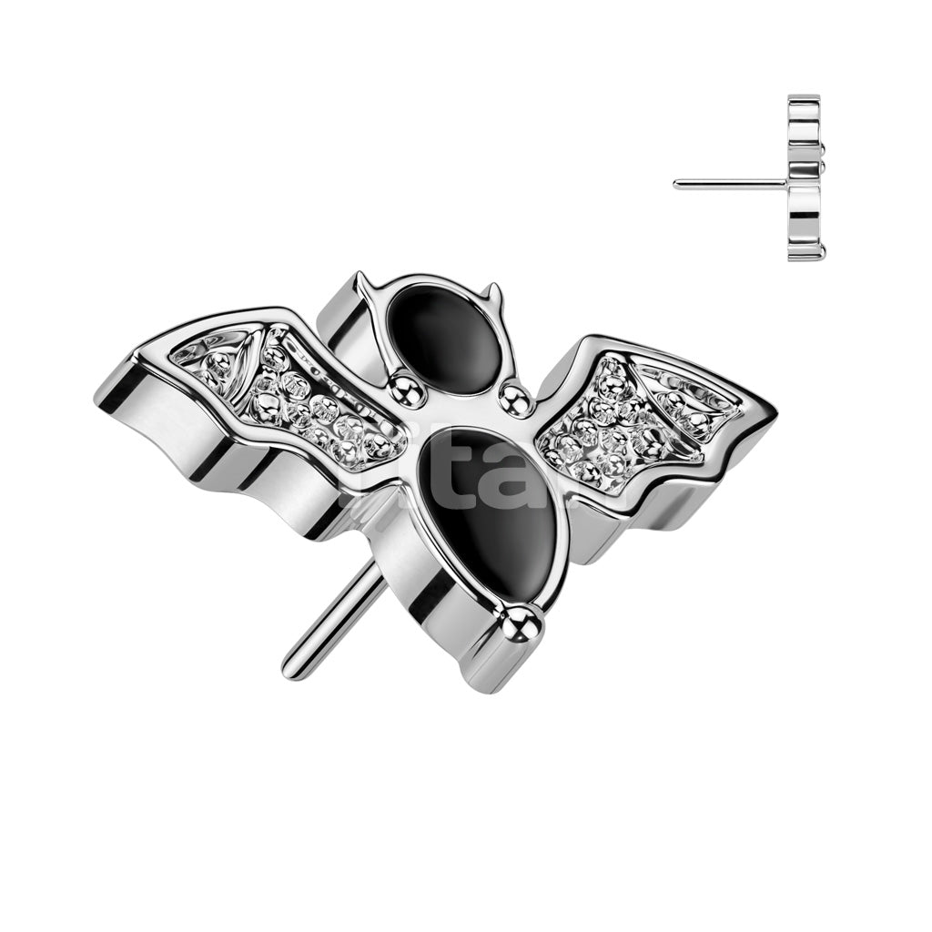 Implant Grade Titanium Threadless Push In Bat With Black Enamel Top - Image 3