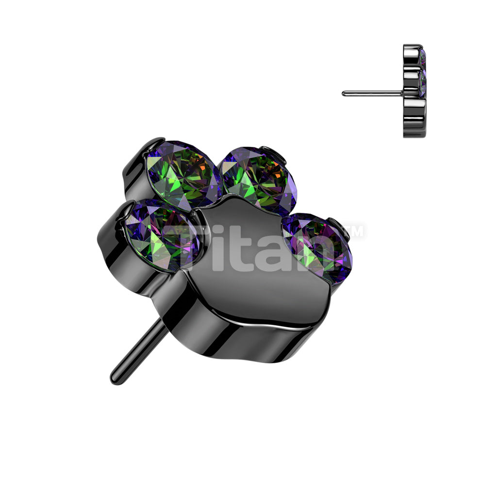 ASTM F136 Titanium Implant Grade Titanium Threadless Push In CZ Paw Top - Image 5