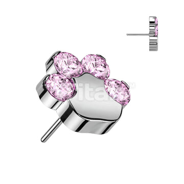 ASTM F136 Titanium Implant Grade Titanium Threadless Push In CZ Paw Top - Image 6
