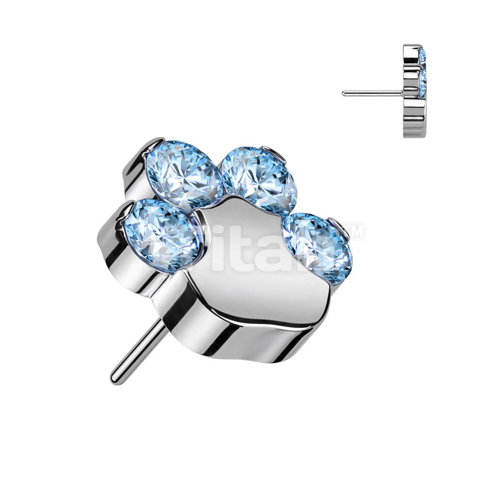 ASTM F136 Titanium Implant Grade Titanium Threadless Push In CZ Paw Top - Image 7
