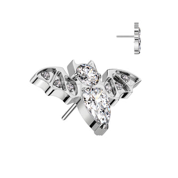 Implant Grade Titanium Threadless Push In Top With CZ Bat - Image 2
