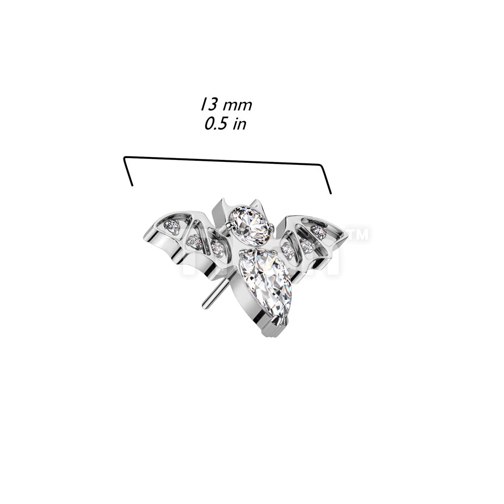Implant Grade Titanium Threadless Push In Top With CZ Bat - Image 5