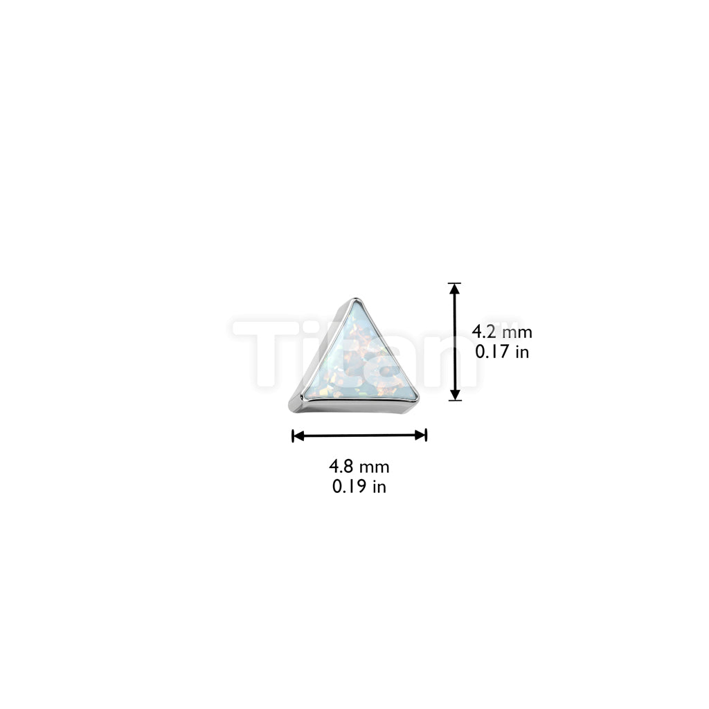 Implant Grade Titanium Threadless Push In Bezel Set Triangle Opal Top - Image 6