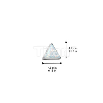 Implant Grade Titanium Threadless Push In Bezel Set Triangle Opal Top - Image 6