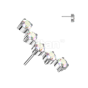 ASTM F136 Titanium Implant Grade Titanium Threadless Push In 5 Round CZ... - Image 3