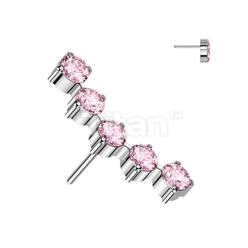 ASTM F136 Titanium Implant Grade Titanium Threadless Push In 5 Round CZ... - Image 6