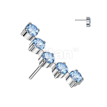 ASTM F136 Titanium Implant Grade Titanium Threadless Push In 5 Round CZ... - Image 7