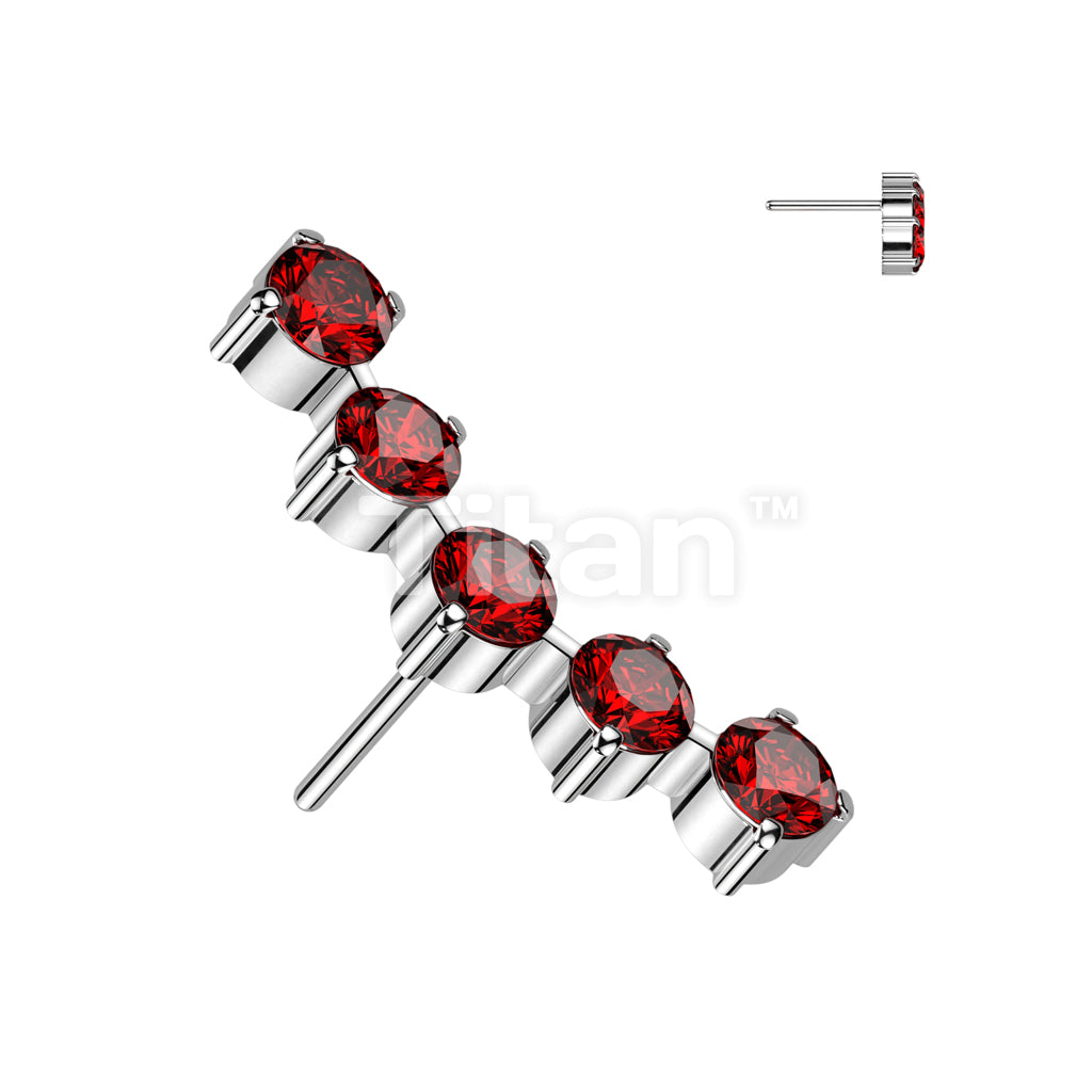 ASTM F136 Titanium Implant Grade Titanium Threadless Push In 5 Round CZ... - Image 8