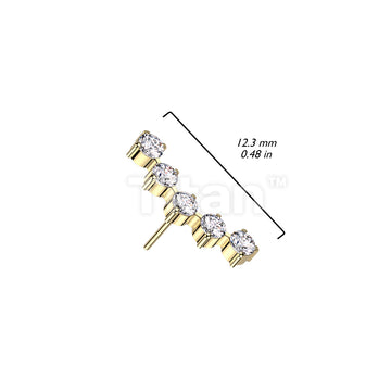 Implant Grade Titanium Threadless Push In 5 Round CZ Curved Top - Image 9