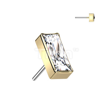 Implant Grade Titanium Threadless Push In Rectangular CZ Top - Image 4