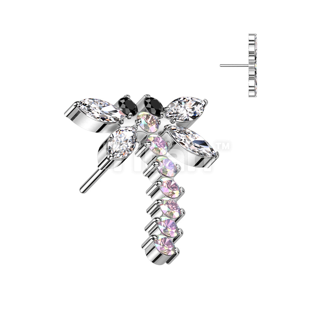 Implant Grade Titanium Threadless Push In CZ Dragonfly Top - Image 2