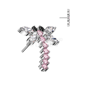 Implant Grade Titanium Threadless Push In CZ Dragonfly Top - Image 5