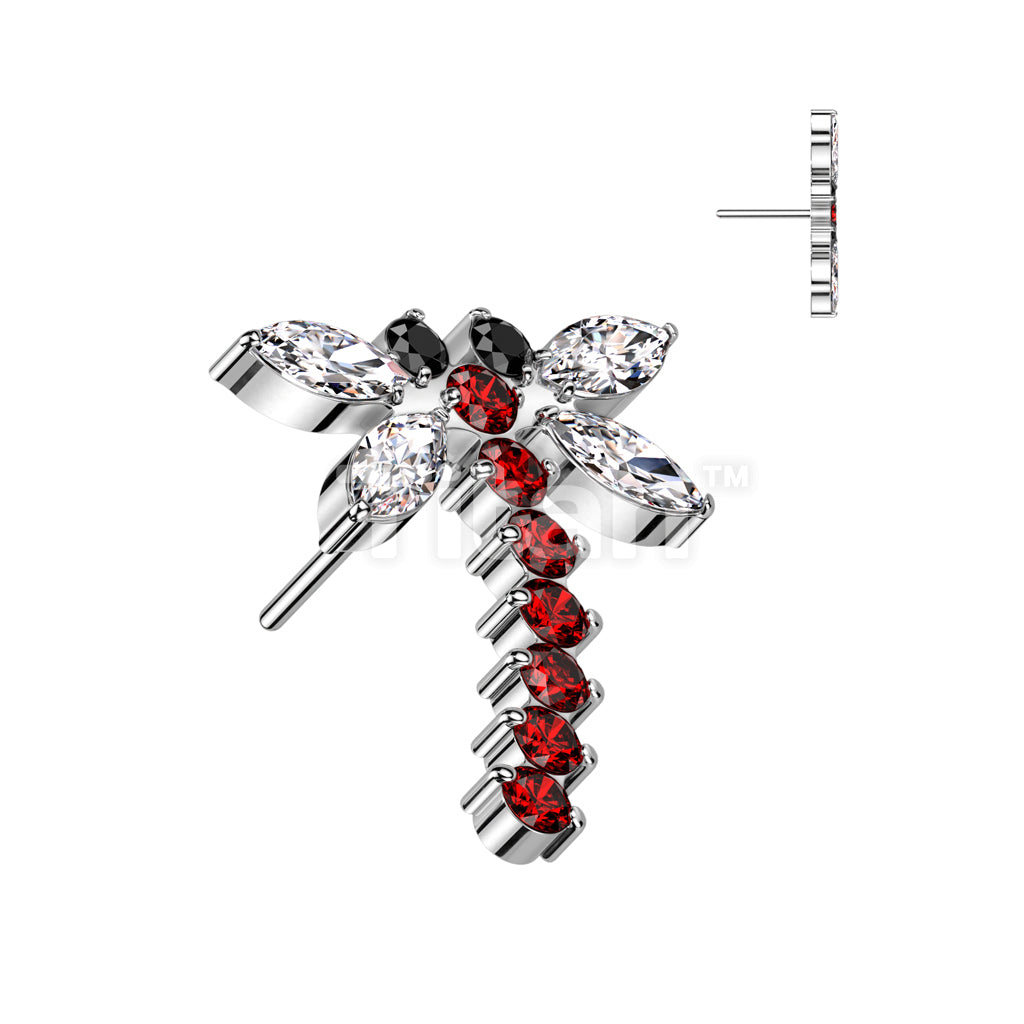 Implant Grade Titanium Threadless Push In CZ Dragonfly Top - Image 6
