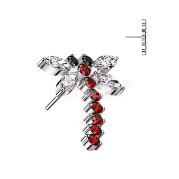 Implant Grade Titanium Threadless Push In CZ Dragonfly Top - Image 6
