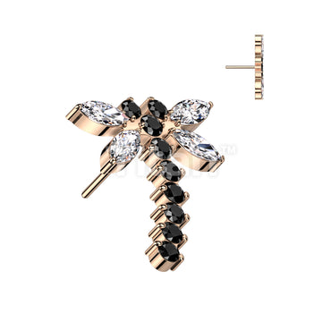 Implant Grade Titanium Threadless Push In CZ Dragonfly Top - Image 7
