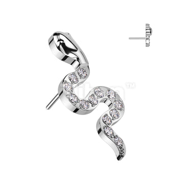 ASTM F136 Titanium Implant Grade Titanium Threadless Push In CZ Pave... - Image 2