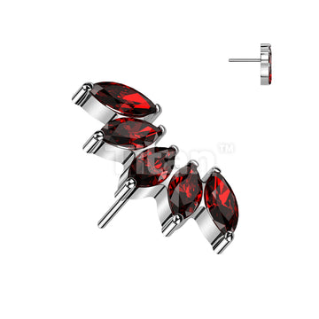 Implant Grade Titanium Threadless Push In 5 Marquise CZ Fan Top - Image 5