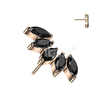 ASTM F136 Titanium Implant Grade Titanium Threadless Push In 5 Marquise... - Image 6