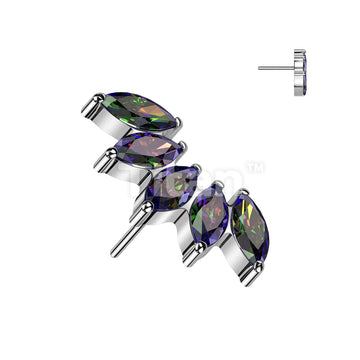 ASTM F136 Titanium Implant Grade Titanium Threadless Push In 5 Marquise... - Image 7