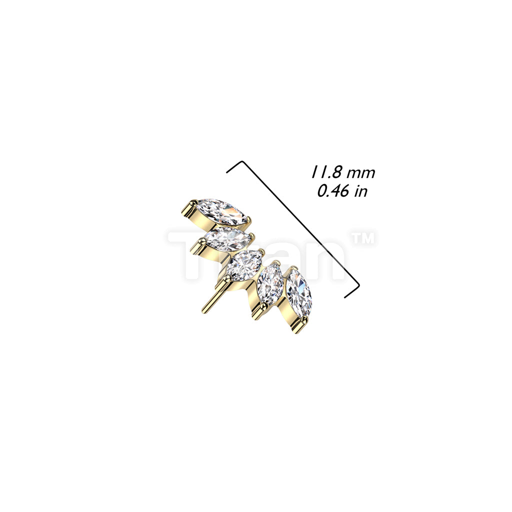 ASTM F136 Titanium Implant Grade Titanium Threadless Push In 5 Marquise... - Image 9