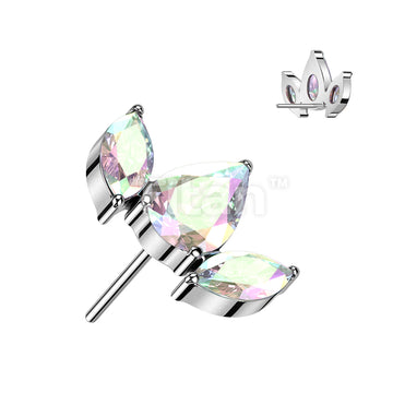 ASTM F136 Titanium Implant Grade Titanium Threadless Push In Pear CZ... - Image 2