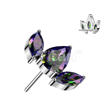 ASTM F136 Titanium Implant Grade Titanium Threadless Push In Pear CZ... - Image 5