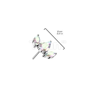ASTM F136 Titanium Implant Grade Titanium Threadless Push In Pear CZ... - Image 6