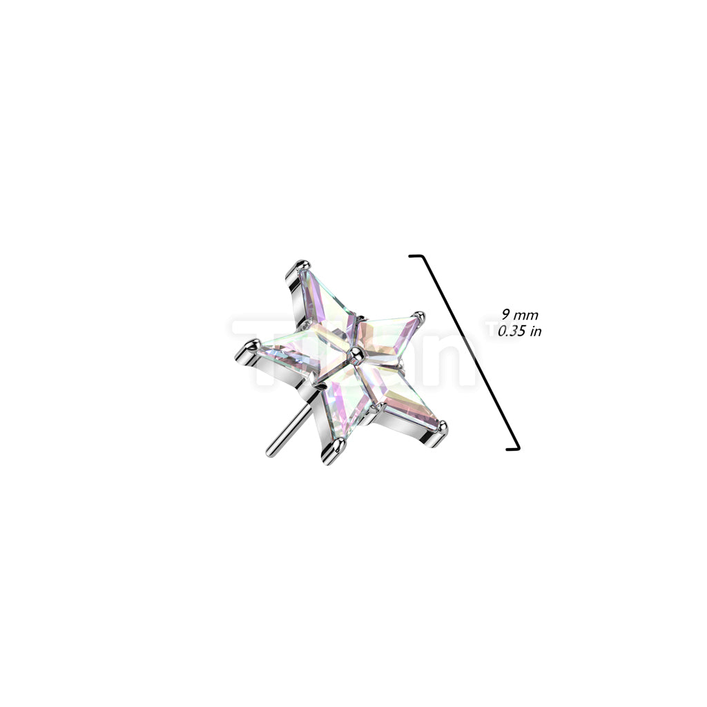 ASTM F136 Titanium Implant Grade Titanium Threadless Push In Star CZ Top - Image 5