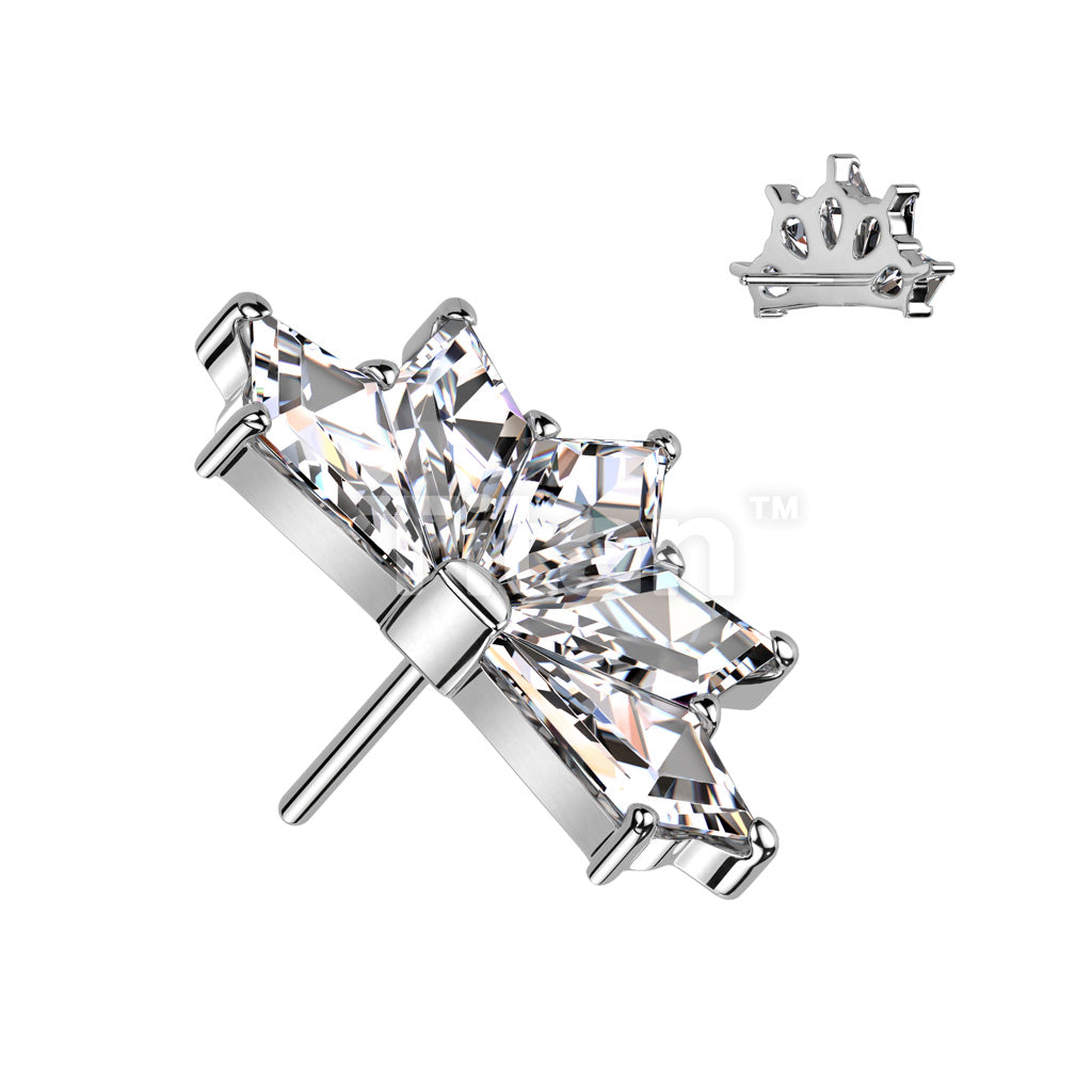 ASTM F136 Titanium Implant Grade Titanium Threadless Push In 5 CZ Fan Top - Image 3