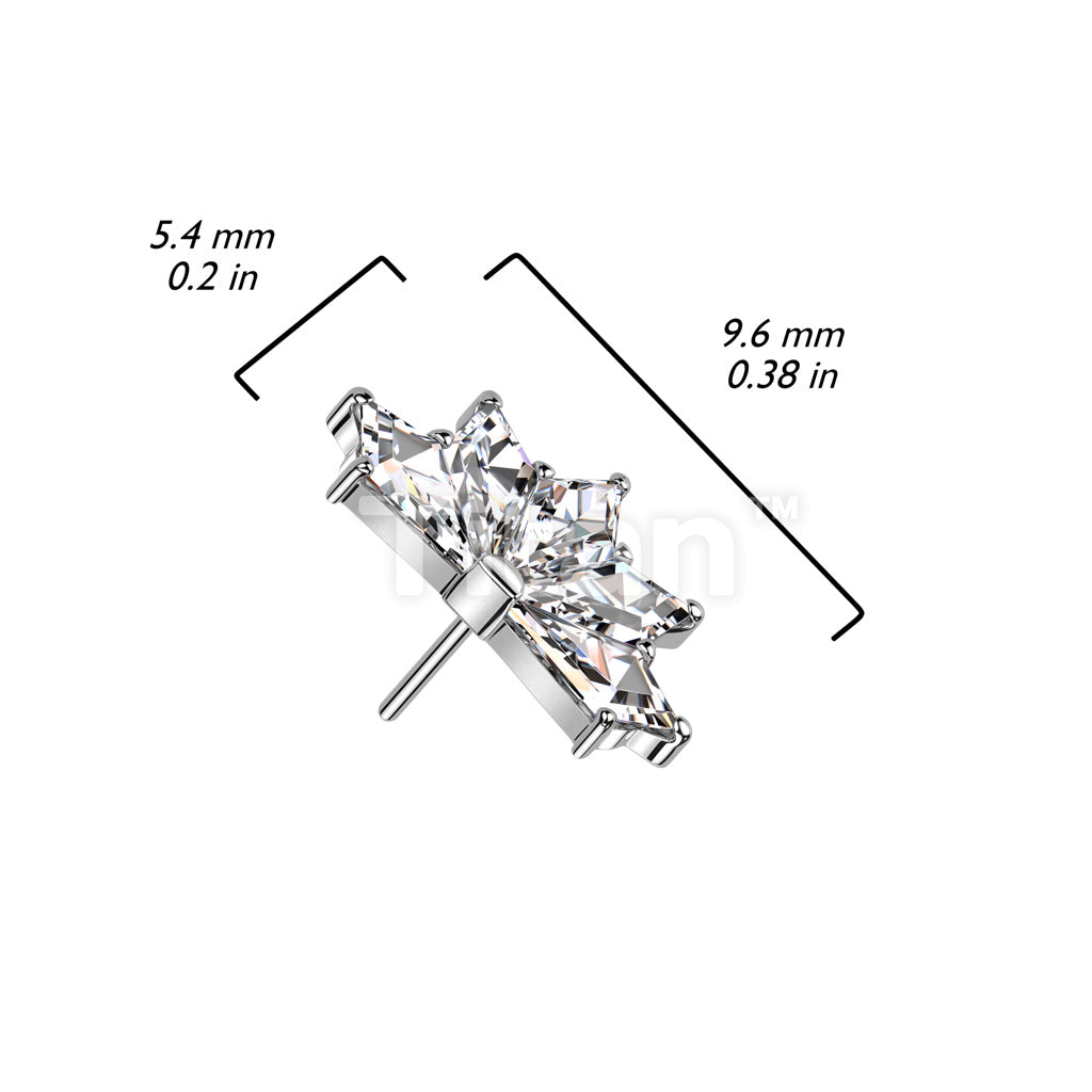 Implant Grade Titanium Threadless Push In 5 CZ Fan Top - Image 5
