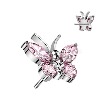 Implant Grade Titanium Threadless Push In CZ Butterfly Top - Image 5