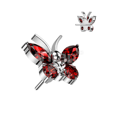 Implant Grade Titanium Threadless Push In CZ Butterfly Top - Image 6