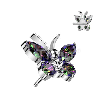 Implant Grade Titanium Threadless Push In CZ Butterfly Top - Image 7