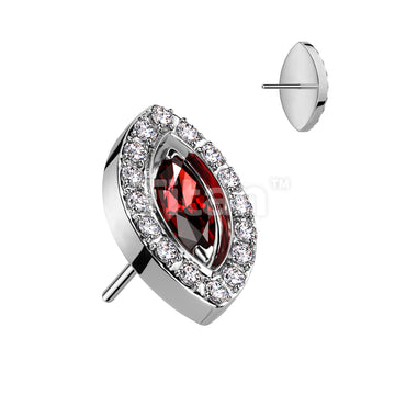 Implant Grade Titanium Threadless Push In Marquise CZ Center With CZ... - Image 4