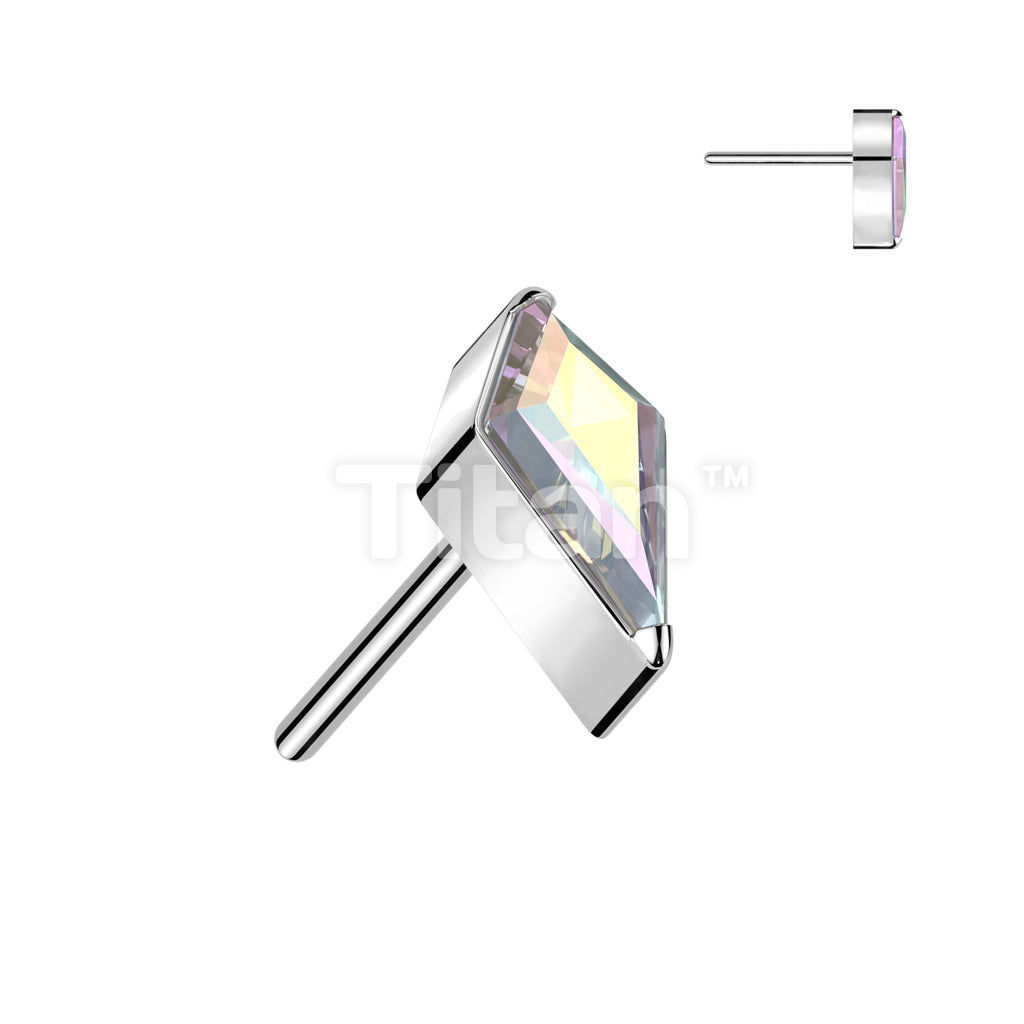 Implant Grade Titanium Threadless Push In Kite CZ or Opal Top - Image 2