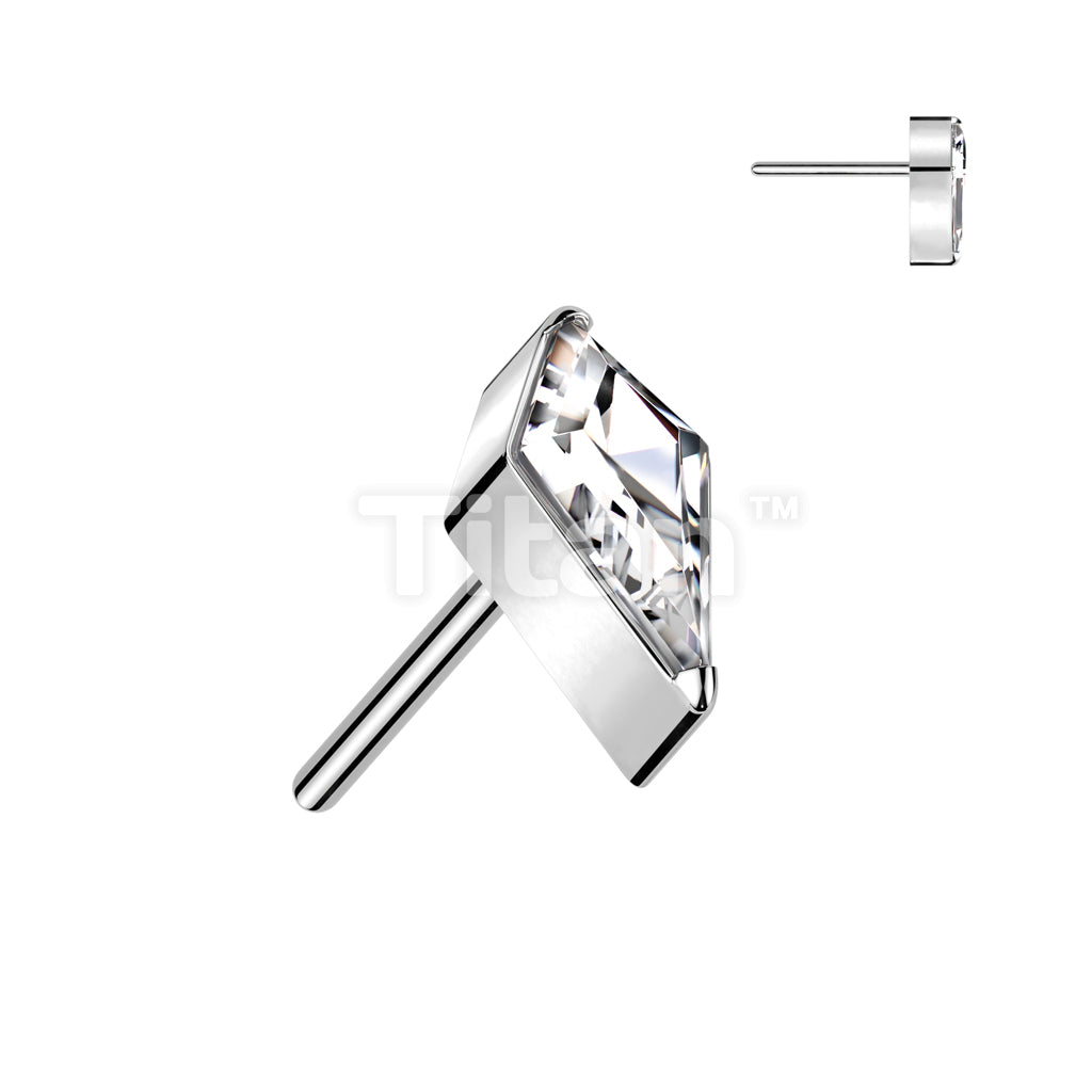 Implant Grade Titanium Threadless Push In Kite CZ or Opal Top - Image 3