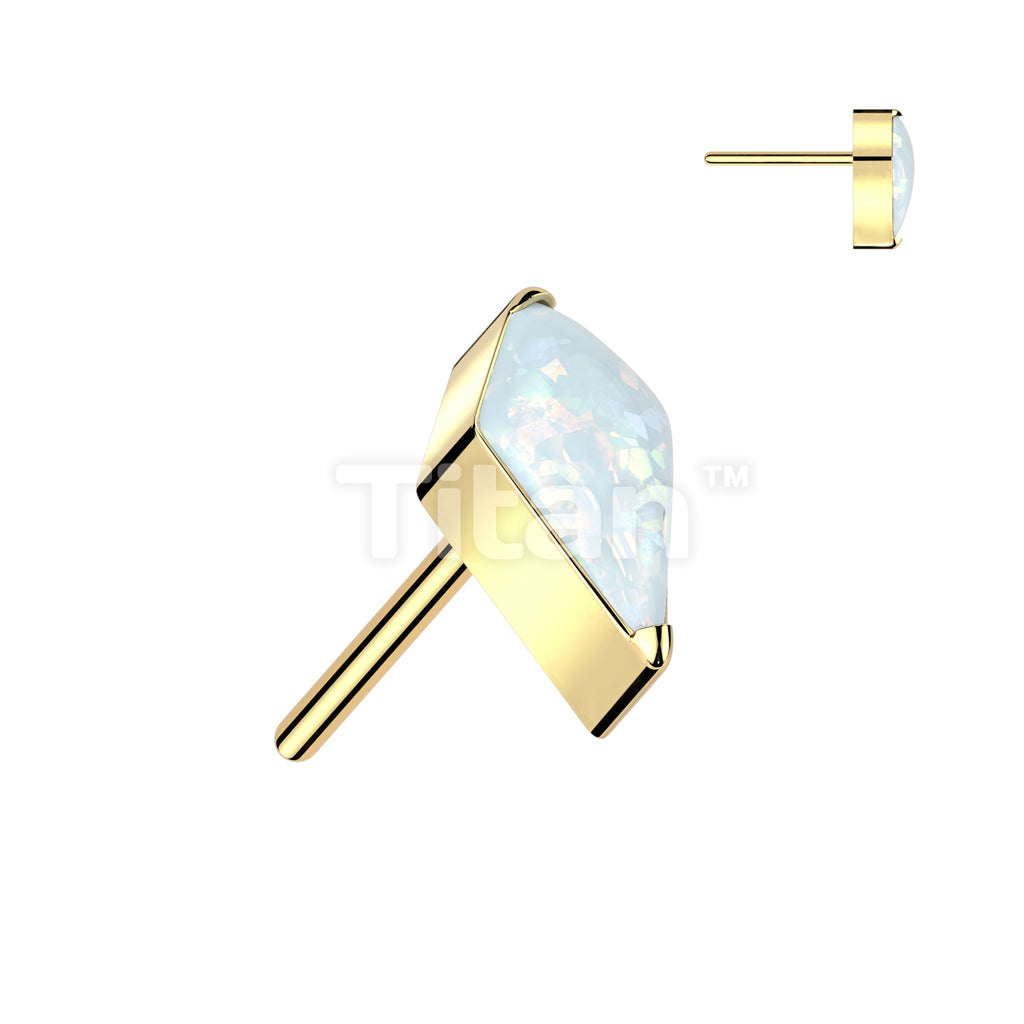 Implant Grade Titanium Threadless Push In Kite CZ or Opal Top - Image 4