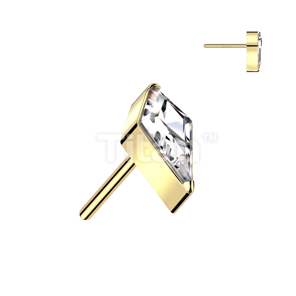 Implant Grade Titanium Threadless Push In Kite CZ or Opal Top - Image 5