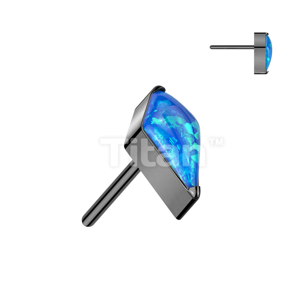 Implant Grade Titanium Threadless Push In Kite CZ or Opal Top - Image 6