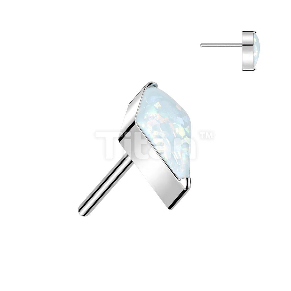 Implant Grade Titanium Threadless Push In Kite CZ or Opal Top - Image 7
